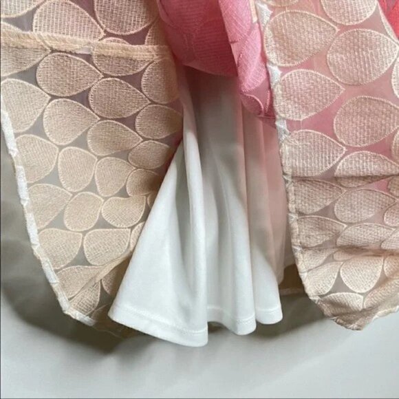 Betsy Johnson Pink Ombre Tear Drop Layered Lace Dress Size 12 - Picture 6 of 9
